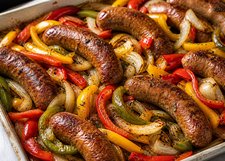 Sausage, Peppers, Onion Bake